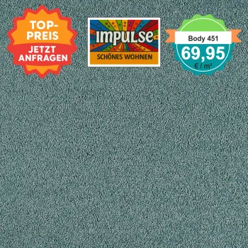 Girloon Body Teppichboden blau – Draufsicht